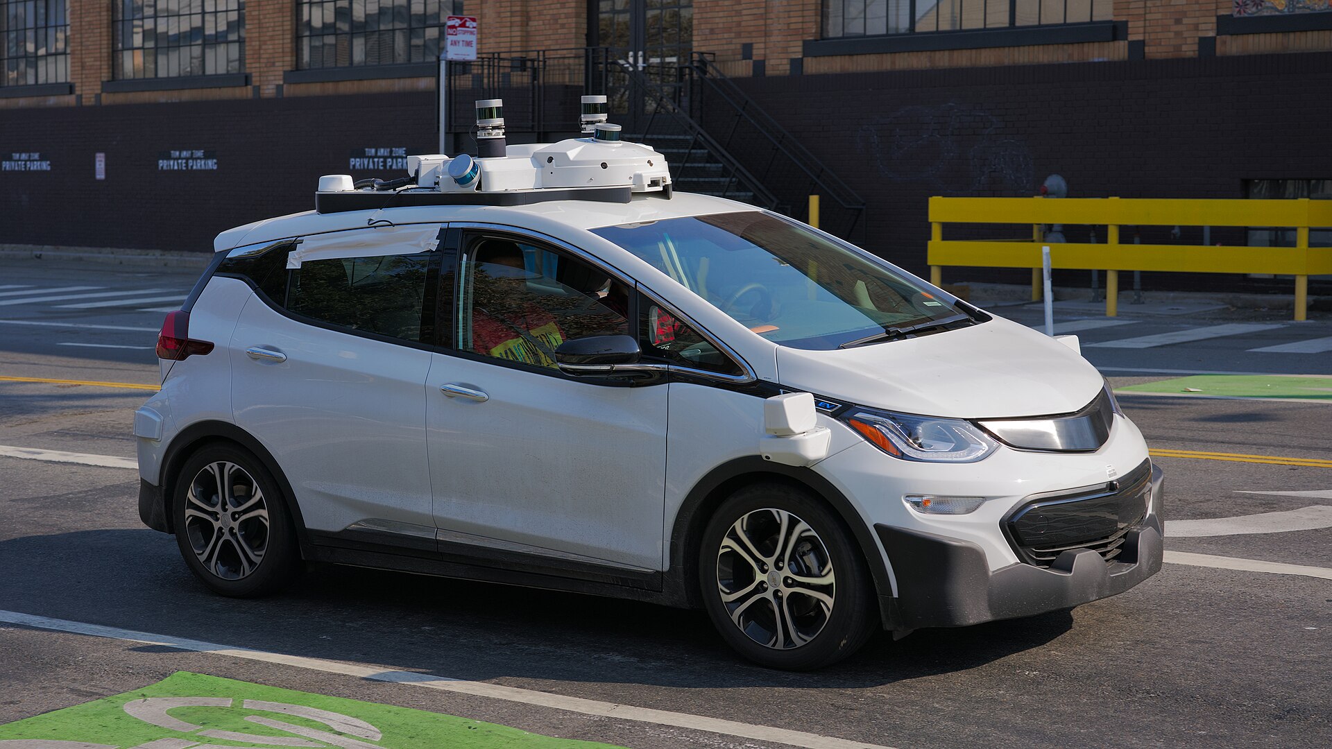 A Cruise Automation Chevrolet Bolt autonomous vehicle, the same model involved in the October 2023 pedestrian dragging incident in San Francisco.